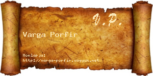 Varga Porfir névjegykártya